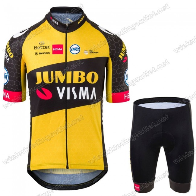 Jumbo Visma Pro Team 2021 Wielerkleding Fietsshirt Korte Mouw+Korte Fietsbroeken 20210123
