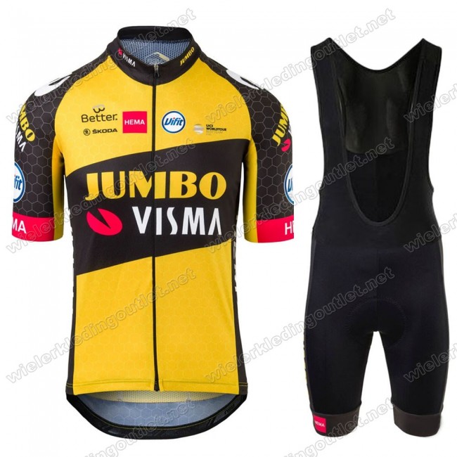 Jumbo Visma Pro Team 2021 Wielerkleding Fietsshirt Korte Mouw+Korte Fietsbroeken Bib 02 20210125