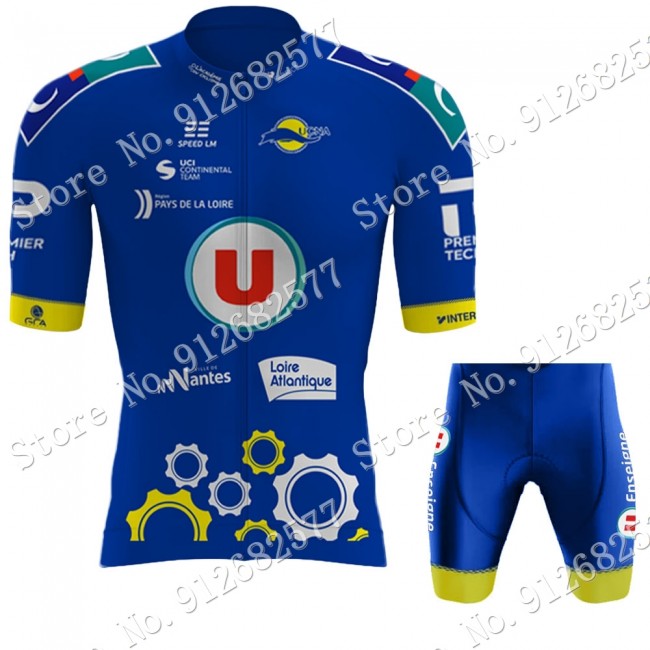 Team UC Nantes Atlantique 2022 Fietskleding Fietsshirt Korte Mouw+Korte Fietsbroeken Bib 2022030691