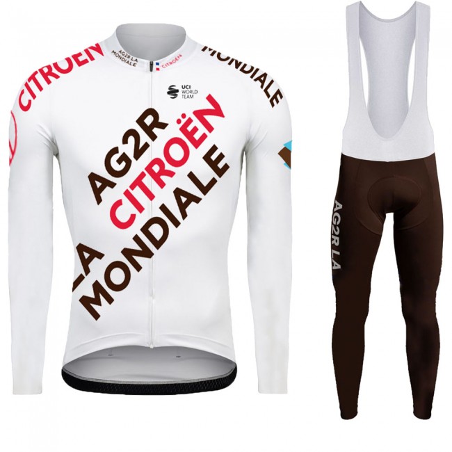 Ag2r 2022 Pro Team Fietskleding Fietsshirt Lange Mouw+Lange Fietsbroek Bib 202273