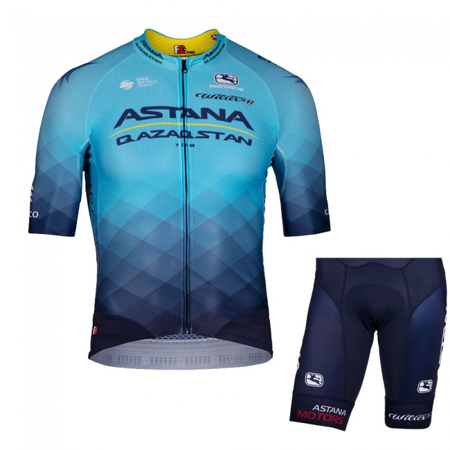 Team ASTANA QAZAQSTAN 2022 Fietskleding Fietsshirt Korte Mouw+Korte Fietsbroeken Bib 2022052917