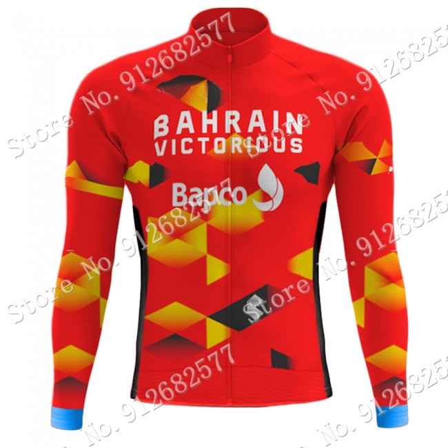 Bahrain Victorious 2022 Pro Team Fietsshirt Lange Mouw 202201090