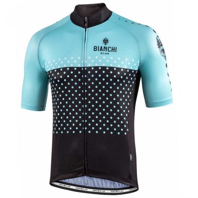 2022 Bianchi Milano Quirra Black Green Wielerkleding Fietsshirt Korte Mouw MPkOW