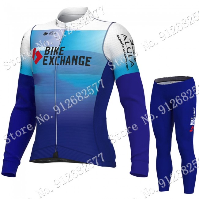 bike exchange 2022 Pro Team Fietskleding Fietsshirt Lange Mouw+Lange Fietsbroek Bib 2022030677