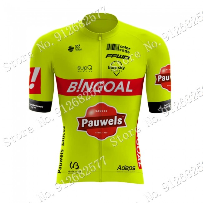 Team bingoal WALLONIE BRUXELLES 2022 Wielerkleding Fietsshirt Korte Mouw 202202183