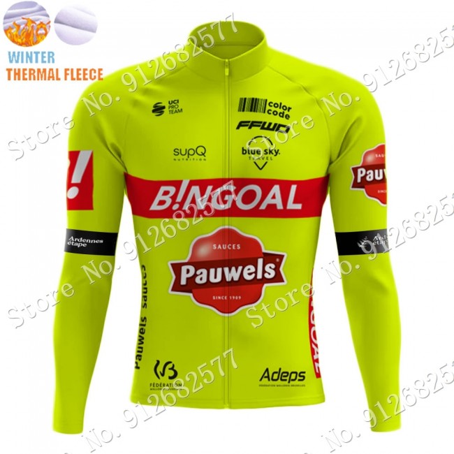 Winter bingoal WALLONIE BRUXELLES 2022 Pro Team Fietsshirt Lange Mouw 202202197