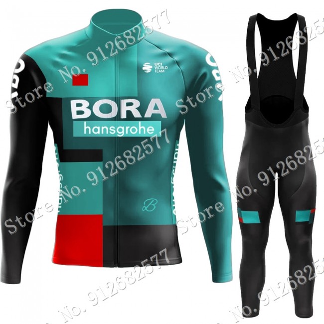 Bora Hansgrohe 2022 Pro Team Fietskleding Fietsshirt Lange Mouw+Lange Fietsbroek Bib 202201073