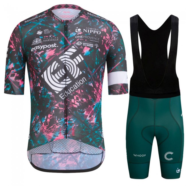 Team EF EDUCATION-EASYPOST 2022 Fietskleding Fietsshirt Korte Mouw+Korte Fietsbroeken Bib Black 2022052909