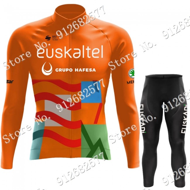 euskadi euskaltel 2022 Pro Team Fietskleding Fietsshirt Lange Mouw+Lange Fietsbroek Bib 2022122533