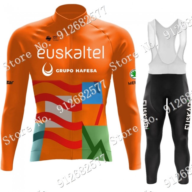 euskadi euskaltel 2022 Pro Team Fietskleding Fietsshirt Lange Mouw+Lange Fietsbroek Bib 2022122535