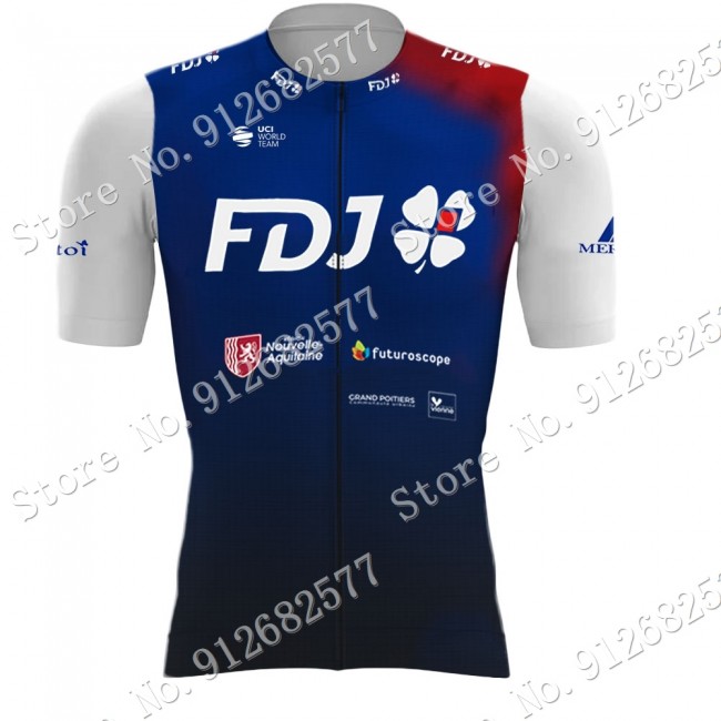 Team FDJ 2022 Wielerkleding Fietsshirt Korte Mouw 202201150