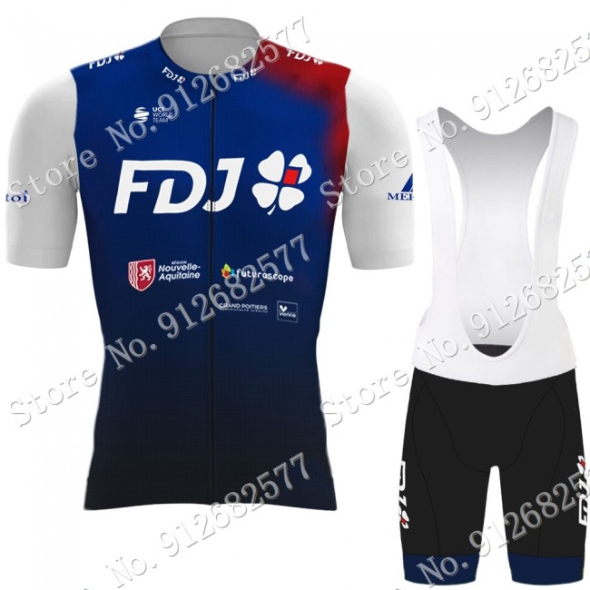 Team FDJ 2022 Fietskleding Fietsshirt Korte Mouw+Korte Fietsbroeken 202201154