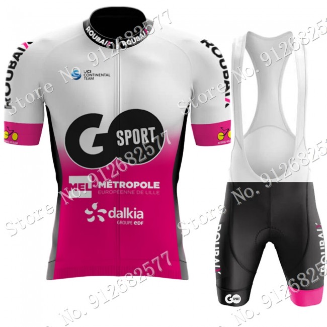 Team go sport roubaix 2022 Fietskleding Fietsshirt Korte Mouw+Korte Fietsbroeken Bib 2022030607