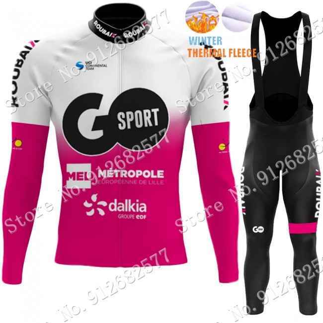 Winter go sport roubaix 2022 Pro Team Fietskleding Fietsshirt Lange Mouw+Lange Fietsbroek 2022030620