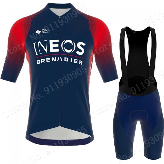 ineos grenadier Tour De France 2022 Team Fietskleding Fietsshirt Korte Mouw+Korte Fietsbroeken Bib 202220