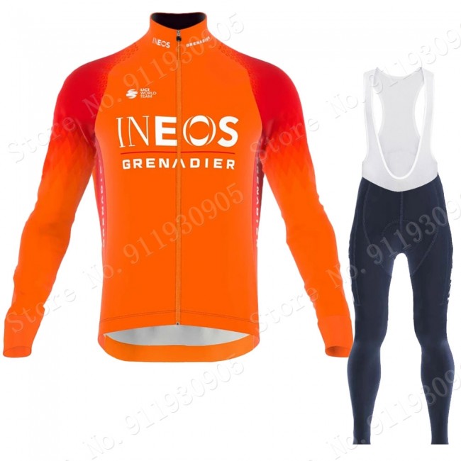 ineos grenadier Tour De France 2022 Team Fietskleding Fietsshirt Lange Mouw+Lange Fietsbroek Bib 202235