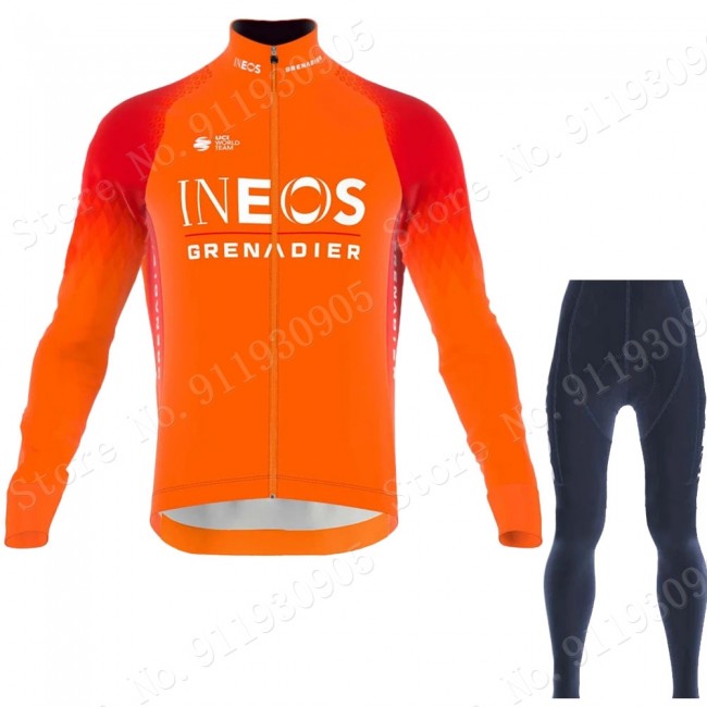 ineos grenadier Tour De France 2022 Team Fietskleding Fietsshirt Lange Mouw+Lange Fietsbroek Bib 202234