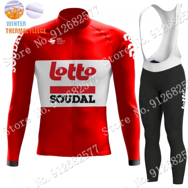 Winter Lotto Soudal 2022 Pro Team Fietskleding Fietsshirt Lange Mouw+Lange Fietsbroek Bib 2022122564