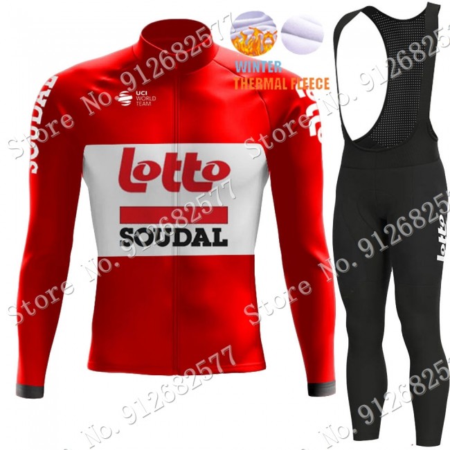 Winter Lotto Soudal 2022 Pro Team Fietskleding Fietsshirt Lange Mouw+Lange Fietsbroek Bib 2022122566