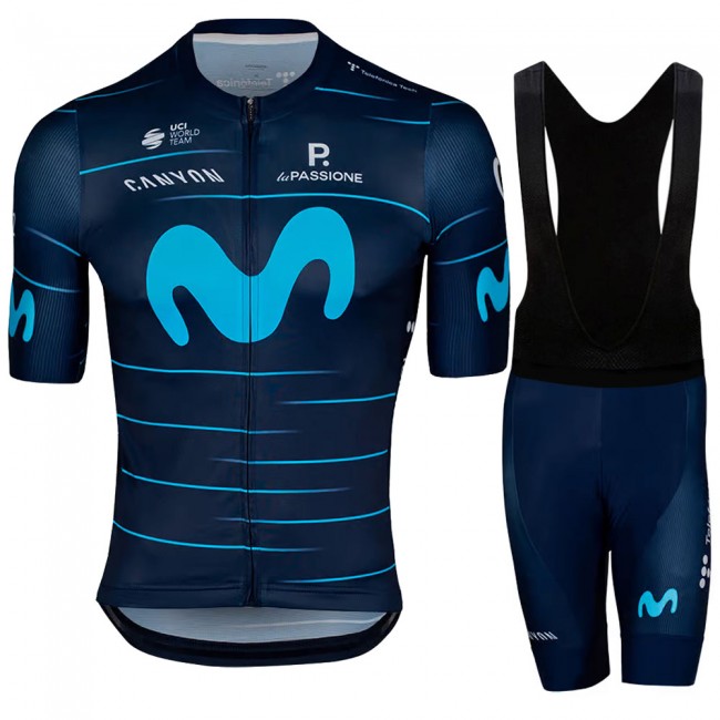 Team Movistar 2022 Fietskleding Fietsshirt Korte Mouw+Korte Fietsbroeken Bib 2022052924