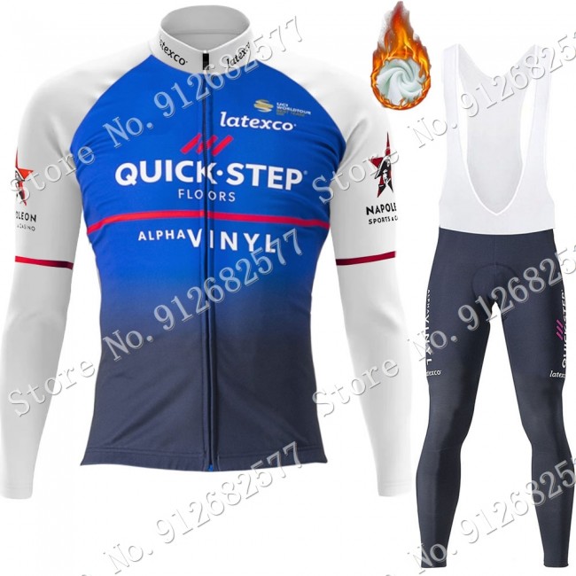 Winter Quick Step Alpha Vinyl 2022 Pro Team Fietskleding Fietsshirt Lange Mouw+Lange Fietsbroek 202201060