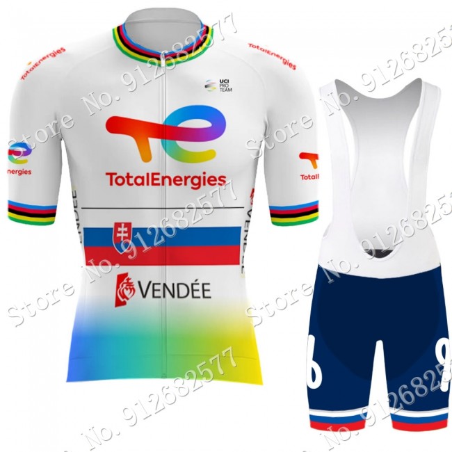 Team Total New Energies Slovenia champion 2022 Fietskleding Fietsshirt Korte Mouw+Korte Fietsbroeken Bib 202202118