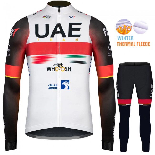 Winter uae emirates 2022 Pro Team Fietskleding Fietsshirt Lange Mouw+Lange Fietsbroek Bib 2022030724