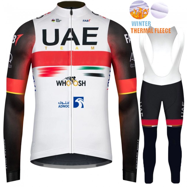 Winter uae emirates 2022 Pro Team Fietskleding Fietsshirt Lange Mouw+Lange Fietsbroek 2022030725