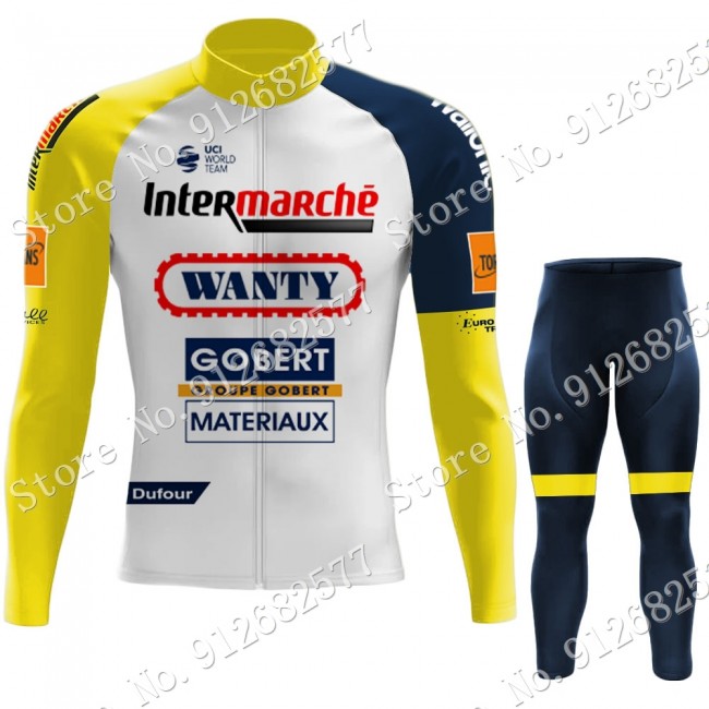 Winter Wanty Gobert 2022 Pro Team Fietskleding Fietsshirt Lange Mouw+Lange Fietsbroek Bib 202202175