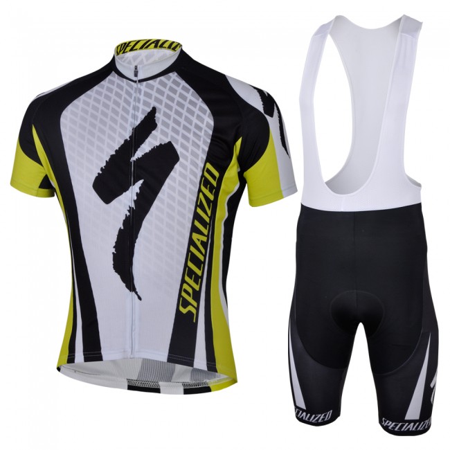 2013 Specialized Fietspakken Fietsshirt Korte+Korte koersbroeken Bib wit zwart geel 748