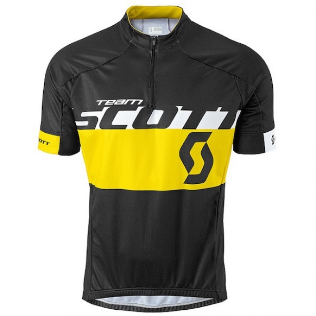 2015 Proteam Scott zwart-geel Fietsshirt Korte Mouwen 2258