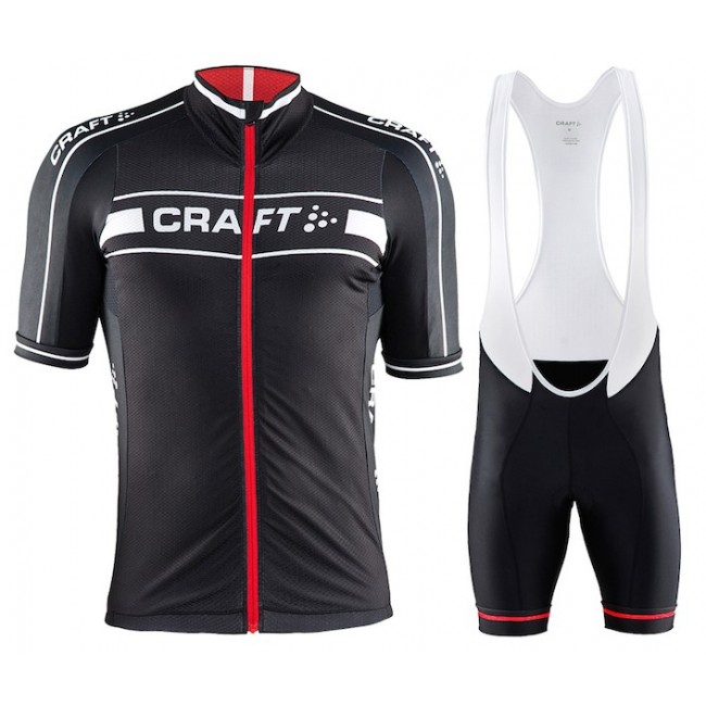 Craft Bike Grand Tour zwart-rood 2015 Fietskleding Set Fietsshirt Korte Mouwen+Fietsbroek Bib Korte 2154