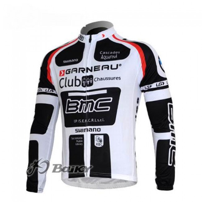 BMC Garneau Team Fietsshirt lange mouw wit zwart 26