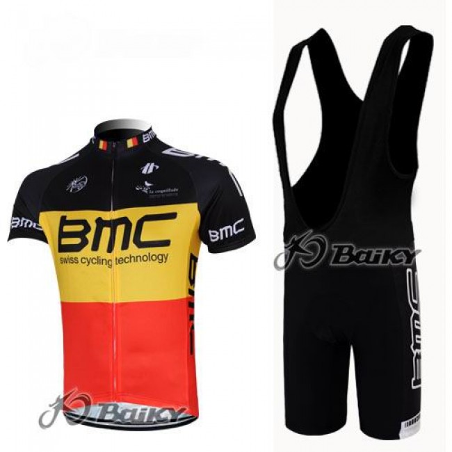 BMC Racing Fietspakken Fietsshirt Korte+Korte koersbroeken Bib rood geel 4219