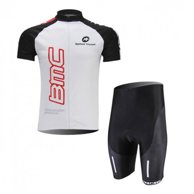 BMC Racing Team Fietskleding Fietsshirt Korte Mouwen+Fietsbroek Korte zeem wit 872