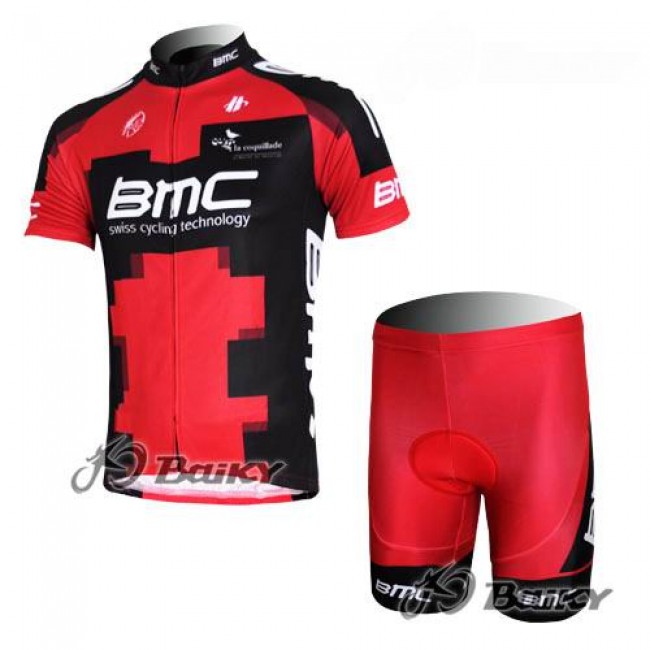 BMC Racing Team Fietsshirt Korte mouw Korte fietsbroeken met zeem Kits rood 33