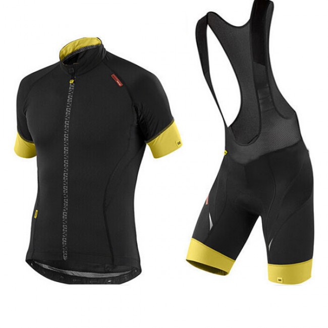 2015 MAVIC Fietskleding Fietsshirt Korte+Korte Fietsbroeken Bib Zwart geel 2403