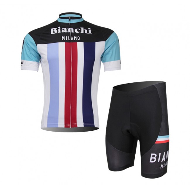 Bianchi 2014 Fietskleding Fietsshirt Korte Mouwen+Fietsbroek Korte zeem wit Red Blue 832