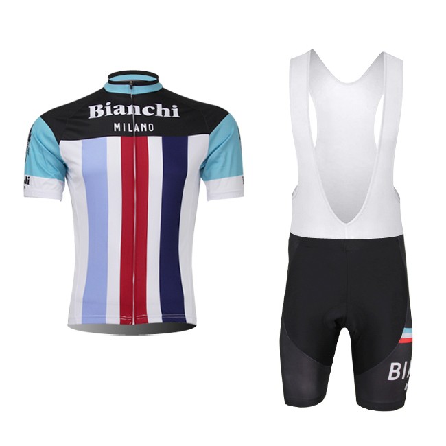 Bianchi 2014 Fietspakken Fietsshirt Korte+Korte koersbroeken Bib wit Red Blue 829