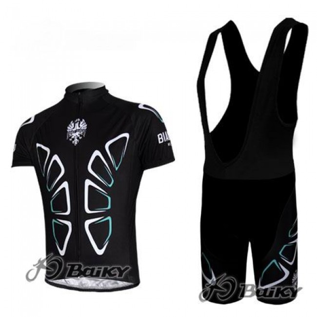 Bianchi Pro Team Fietsshirt Korte mouw Korte fietsbroeken Bib met zeem Kits zwart 9