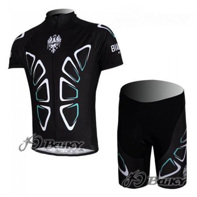 Bianchi Pro Team Fietsshirt Korte mouw Korte fietsbroeken met zeem Kits zwart 4044