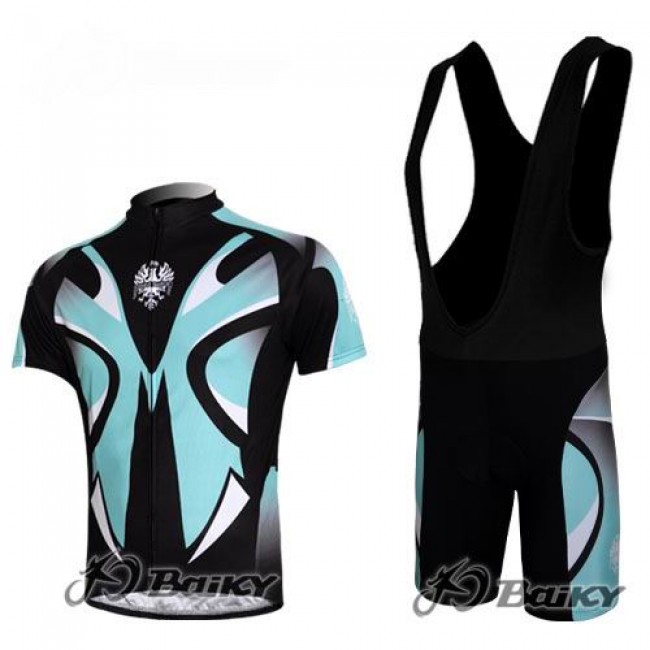 Bianchi Pro Team Fietsshirt Korte mouw Korte fietsbroeken Bib met zeem Kits zwart blauw 4215