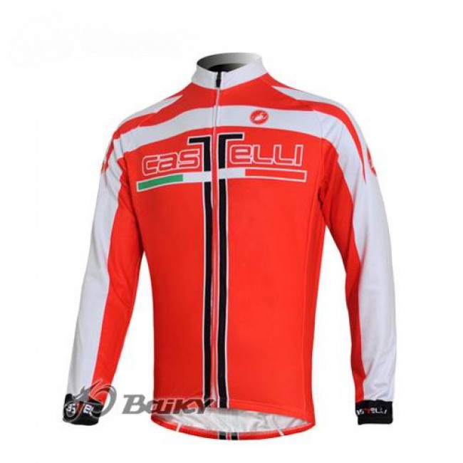 Castelli Fietsshirt lange mouw rood wit 4446