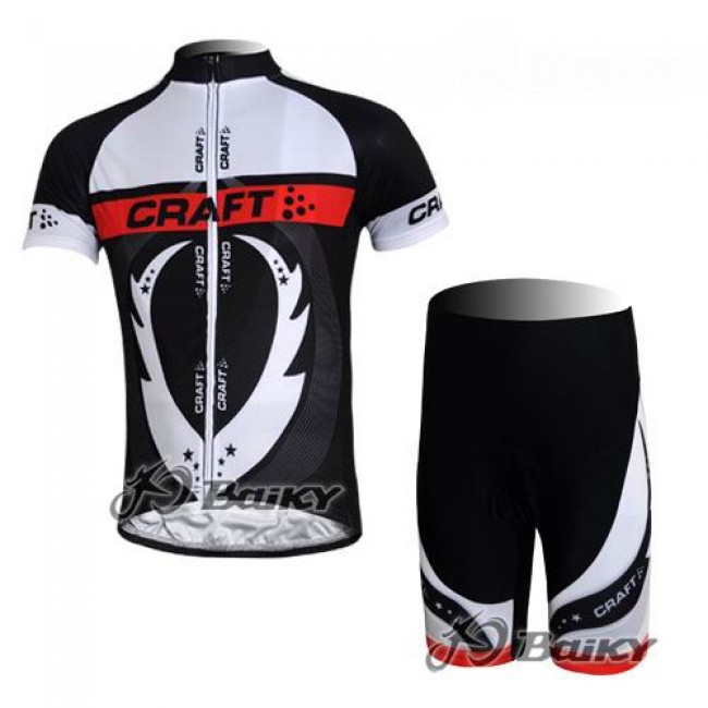 Craft Pro Team Fietsshirt Korte mouw Korte fietsbroeken Bib met zeem Kits zwart wit 4228