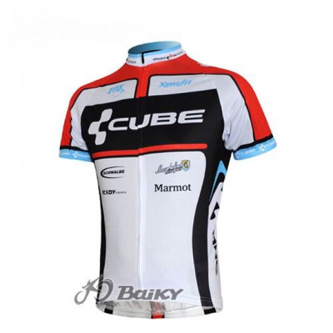 Cube Fintro Pro Team Fietsshirt Korte mouw wit rood 121