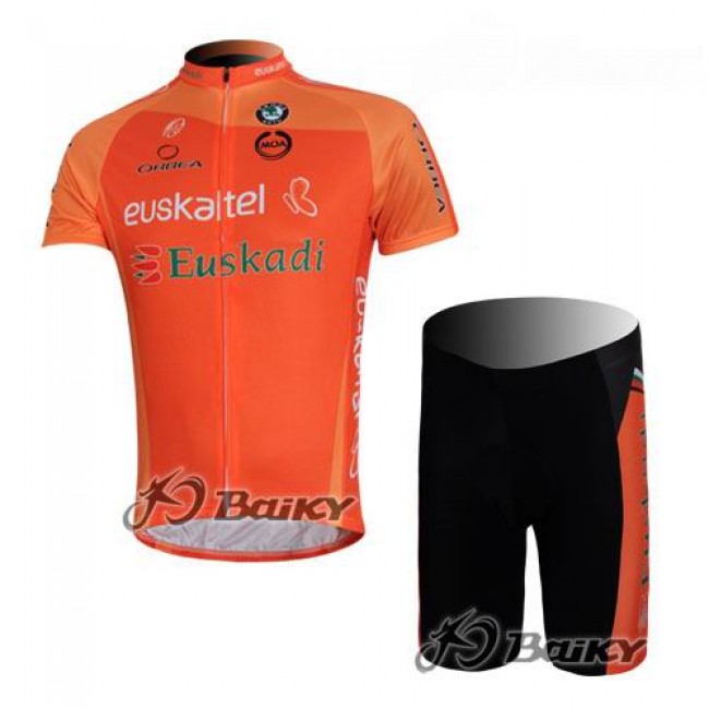 Euskaltel-Euskadi Pro Team Fietsshirt Korte mouw Korte fietsbroeken met zeem Kits roze 4073