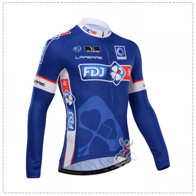 FDJ.fr 2014 Fietsshirt lange mouw Blauw 960