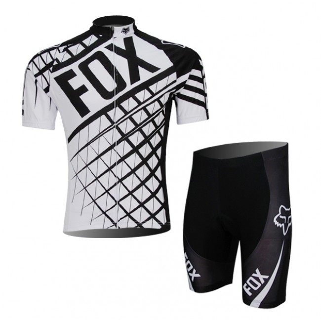 FOX 2014 Fietskleding Fietsshirt Korte Mouwen+Fietsbroek Korte zeem Grey 981