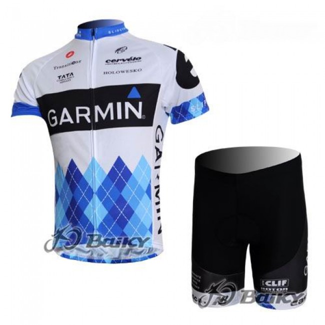 Garmin Barracuda Pro Team Fietsshirt Korte mouw Korte fietsbroeken met zeem Kits wit 4072