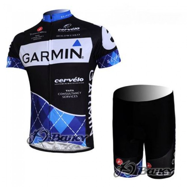 Garmin Cervelo Pro Team Fietsshirt Korte mouw Korte fietsbroeken met zeem Kits zwart 4074
